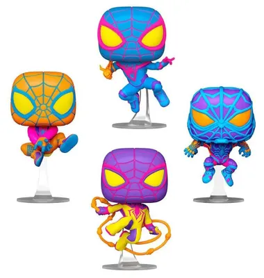 Produktbild von Marvel POP! TV Vinyl Figuren 4er-Pack Miles Morales (BLKLT) 9 cm
