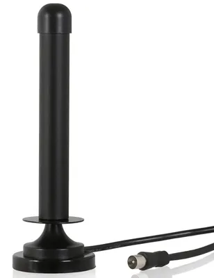 Produktbild von Wicked Chili DVBT2 HD / DVBT digitale Fernseh / Radio Antenne für TV / PC - passive Zimmerantenne mit Magnetfuß und hoher Empfangsleistung (Verstärkung: 6dBi / Kabellänge: 300 cm) schwarz