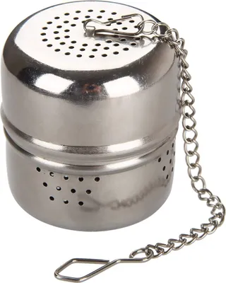 Produktbild von Fackelmann Tee-Ei Zylinder, Teesieb aus Edelstahl, Teeball für den perfekten Tee-Genuss (Farbe: Silber)
