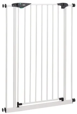 Image de BOMI® Barrière de sécurité extra haute – À pression – Fermeture automatique – Fonction blocage 90° – Barrière pour chien et chat, escalier et porte