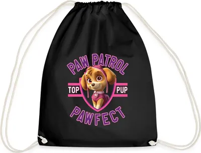 Produktbild von Spreadshirt Paw Patrol Skye Pawfect Turnbeutel, One size, Schwarz