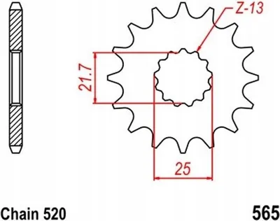 Immagine prodotto di Ritzel 13Z Teilung 520 per Kawasaki Suzuki Yamaha