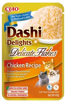 Zdjęcie produktu dla INABA CAT DASHI DELIGHTS FLAKES kurczak karma uzupełniająca 40g