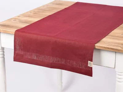 Produktbild von Leinentischläufer Tischläufer Erik 1-lagig 47x150cm wine dunkelrot