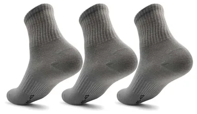 Produktbild von 3 Paar Herren Quarter Socken halbhoch mit Belüftung Sport Freizeit Baumwolle Grau/40-43