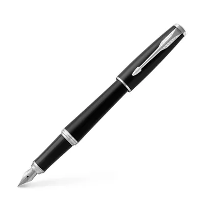Produktbild von Parker Urban, Schwarz, Chrom, Kartuschenfüllsystem, Blau, Aluminium, Messing, Chrom, Rundspitze, Edelstahl