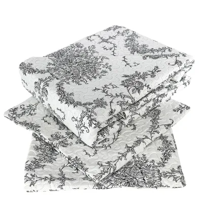 Produktbild von Tagesdecke Zweiseitige Bettüberwurf Steppdecke TAVIRA BJ-066 Ornament 180x220 cm + 2 Kissenbezüge 40x40 cm