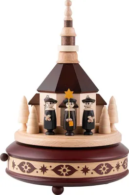 Produktbild von Spieldose Seiffner Kirche und Kurrende, Mahagoni (24cm) von Zeidler Holzkunst
