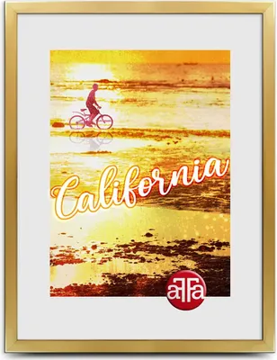 Obrázek produktu pro aFFa rámy, California, plastový rámeček, fotorámeček, obdélníkový, s přední stranou z akrylového skla, HDF pozadí, zlatý, 30x40 cm