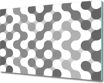 Produktbild von Glas-Herdabdeckplatte Glaskeramikfeldabdeckung Spritzschutz - 80x52 cm - Kreise grau und weiß