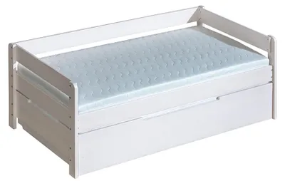 Image de Lit avec coffre de lit Lit double 2 x lits Lit d'enfant Lit d'adolescent Lit de rangement NOUVEAU