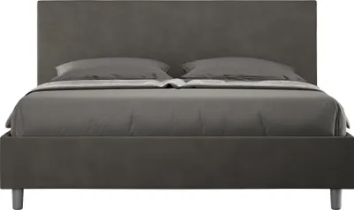 Produktbild von ITYHOME - Gepolstertes Bett mit Lattenrost 160x200 mit Mikrofaserbezug Grau Adele