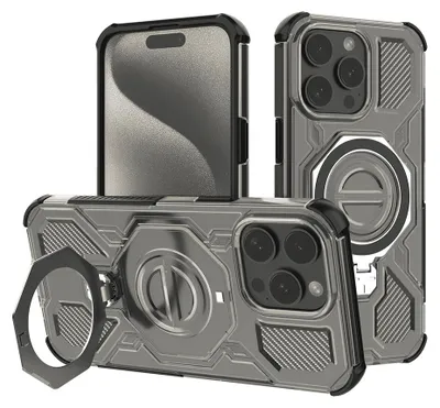 Obrázek produktu pro Techsuit – Carbon Shield PRO ochranné pouzdro pro iPhone 15 Pro – kouřově černé