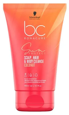Image de Schwarzkopf BC Sun Nettoyant 3 en 1 pour cuir chevelu, cheveux et corps, 100 ml