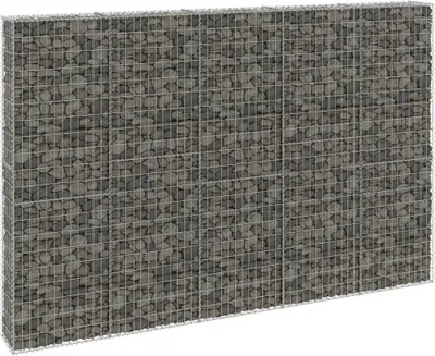 Produktbild von HOMMIE Gabionenwand mit Abdeckung Verzinkter Stahl 300x30x200cm Promotion696127 - Metallzäune
