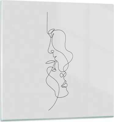 Produktbild von Bilder auf glas - Einteilig - Stück Linear Paar - 70x70cm - Glasbilder - Wandbilder - Bilder - zum Aufhängen bereit - Wanddekoration aus Glas - Glas Bilder - Wandbild auf Glas - GAC70x70-4895