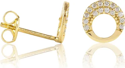 Produktbild von 333er Gelbgold Ohrstecker Kreis Zirkonia besetzt