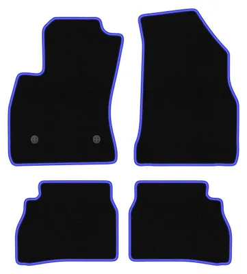 Image de Tapis de sol en moquette pour Opel Combo D 2011-2018 – jeu 4 pièces, noir/bleu, sur mesure – Wielganizator CARLUX