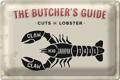 Produktbild von Blechschild Lobster 30x20cm cuts of Lobster
