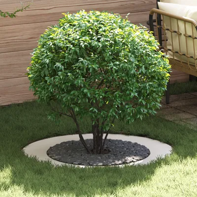 Produktbild von vidaXL geeignet für flachen Baumring Weiß Ø60 / 90 cm Stahl