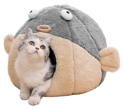 Imagen del producto de Solidchoice: Cama para gatos con cojín extraíble y lavable, suave, de felpa y cómoda
