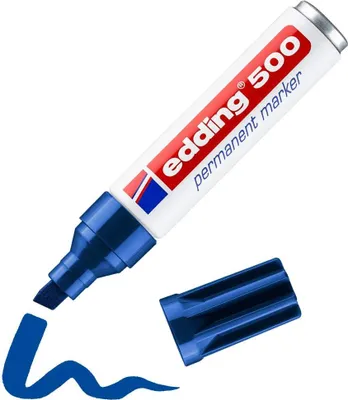 Obrázek produktu pro Edding 500, Modrá, Rozšířený hrot, Modrá, Červená, Bílá, Hliník, 2 mm, 7 mm