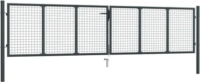 Produktbild von vidaXL Maschen-Gartentor verzinkter Stahl 400 x 75 cm Grau