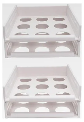 Produktbild von 2 Stück Kunststoff Aufbewahrungsbox für Kleider mit Trennwand, stapelbarer Organizer für Kleidung und Schubladenteiler für den Heimgebrauch