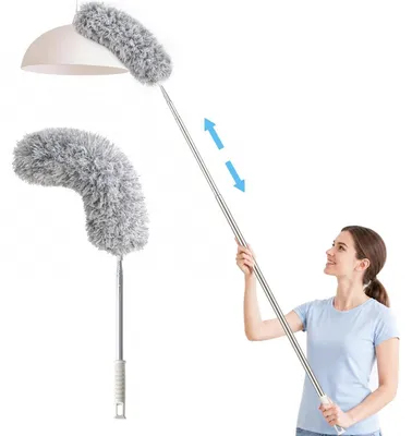 Obrázek produktu pro Teleskopický prachovka, omyvatelný, výsuvný až do 254 cm, ohebný, barva: šedá