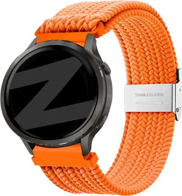 Produktbild von Bandz Woven Nylonband (22mm) - Geeignet für Garmin Vivoactive 4 / Garmin Venu 2 / Garmin Venu 3 / Garmin Forerunner 255 / Garmin Forerunner 265 / Garmin Forerunner 570 - 47mm / Garmin Venu 4 - 45mm - Orange