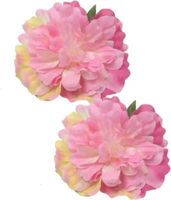 Produktbild von Set mit 2 modernen künstlichen Blumen-Gardinenhaltern für die Dekoration von Wohn- und Büroräumen