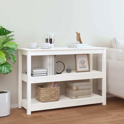 Image de vidaXL Table de console blanc 110x40x74 cm Pin massif - Table de console - Tables de console - Console - Table