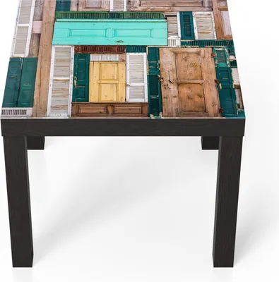 Produktbild von DEQORI Couchtisch 55x55 cm Schwarz 'Vergangene Portale' Glas Beistelltisch Glastisch modern