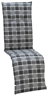 Produktbild von NYVI Auflage Barcelona für Relaxliegen / Relaxstühle 171x50 cm Grau / Anthrazit Karo - Liegenauflage mit Komfortschaumkern und Bezug - Sitzpolster für Gartenliegen & Relaxsessel
