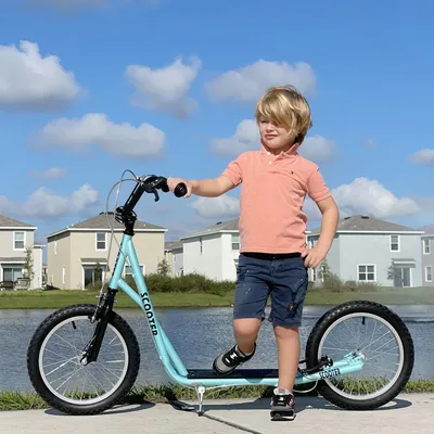 Produktbild von Sweiko Kinderscooter mit Bremse höhenverstellbar Leichtbau Hellblau