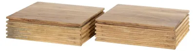 Produktbild von FURNLUX Nachttischplatte Akazie 30cm (2 Stk.) / Hauptfarbe: Braun / Abmessungen: 30 x 8 x 25 cm
