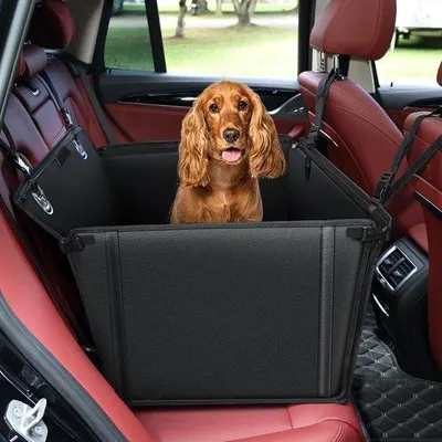 Productafbeelding van Waterdichte autostoel voor honden - antislip - krasbestendig - met 4 riemen - voor de achterbank - verstevigde hondenbank - auto - geschikt voor middelgrote en grote honden