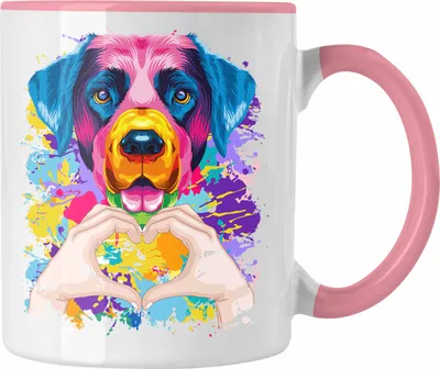Produktbild von Trendation - Labrador Besitzer Farbe Love Tasse Geschenk Lustiger Spruch Geschenkidee Labrador Besitzerin (Rosa)