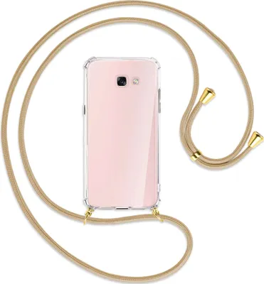 Produktbild von Handykette Backcover-Schutzhülle mit Band (Metall goldfarben) für Samsung Galaxy A7 2017 - caramel