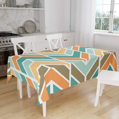 Tischdecke 145x180 cm, rechteckig, geometrisches Muster, Polyester