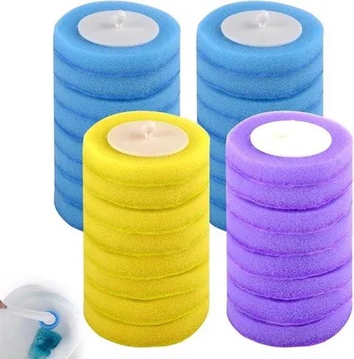 Produktbild von Set mit 32 Toilettenbürsten mit austauschbaren Bürstenköpfen, Nachfüllbare Toilettenbürste mit Reinigungsmittel, Spülbare Bürsten für das Badezimmer