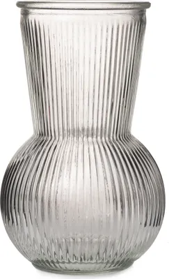 Produktbild von 2x Glasvase mit Rillen Vase klar Ø11cm H17,5cm