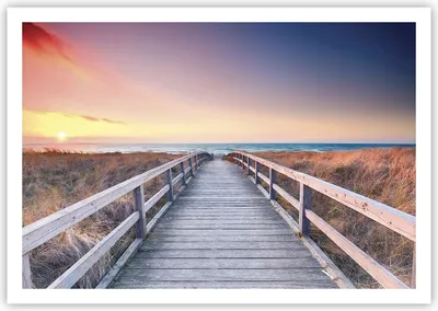Produktbild von Poster - Poster ohne Rahmen - Weg Meer Brücke - 100x70 cm - Wand Bild - Wanddeko - Wandbilder - Kunstposter - Wandposter - Bilder - Kunstdruck - Wanddekoration - Wandbild - P2XAA100x70-4948