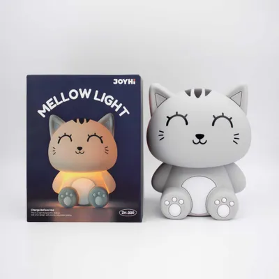 Produktbild von Niedliche Silikon Nachtlampe sitzende Katze Augenschutz Schlaflicht Kinderzimmer Buntlicht