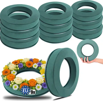 Produktbild von com-four® 9x Steckmasse für Blumengestecke in Ringform für Frischblumen