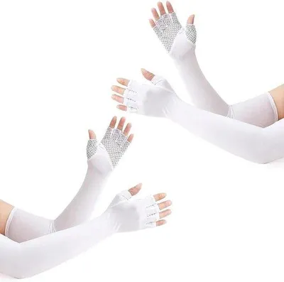 Productafbeelding van Famanu Armmouwen, lange handschoenen zonder vingers - zwart, elastisch, ademend