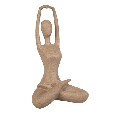 Produktbild von Yogafigur sitzend - braun - ca. 14 x 12 x 23,5 cm