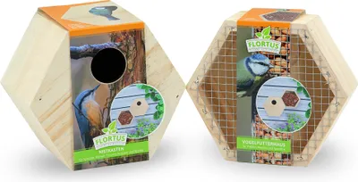 Produktbild von Vogelfutterhaus und Nistkasten Set | Vogelzubehör & Vogelbedarf von FLORTUS