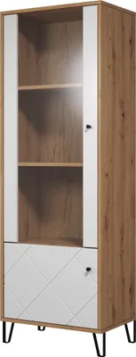 Produktbild von Vitrine >Touch< in Weiß Matt Tiefzieh - 63x172x40 (BxHxT)