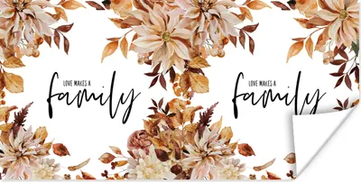 Produktbild von MuchoWow® Poster Zitate - Familie - Liebe macht eine Familie - Sprichwörter 120x60 cm - Bild